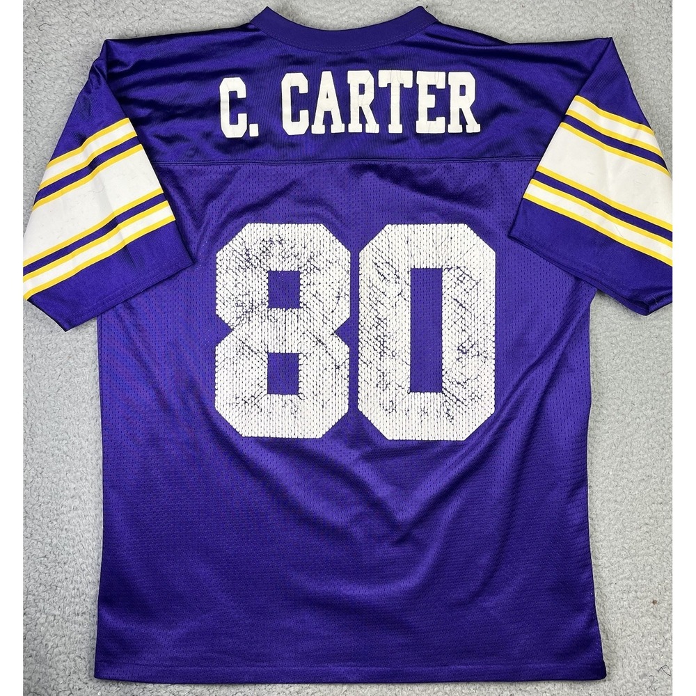 Vintage 90s Logo Athletic Minnesota Vikings Cris Carter #80 NFL Jersey Size L
